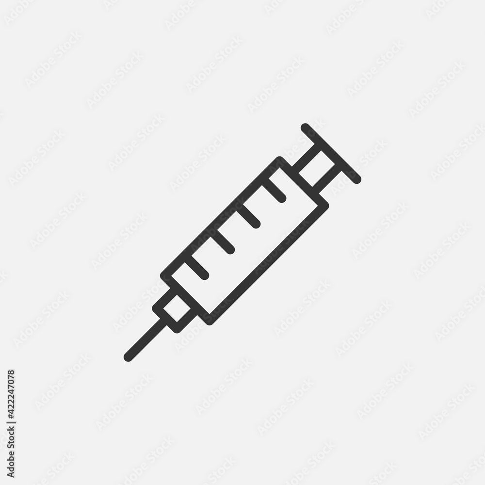 Injection icon isolated on background. Healthcare symbol modern, simple, vector, icon for website design, mobile app, ui. Vector Illustration Injection icon isolated on background. Healthcare symbol modern, simple, vector, icon for website design, mobile app, ui. Vector Illustration
