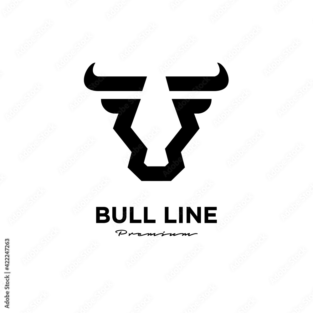 Bull line abstract logo icon design Bull line abstract logo icon design
