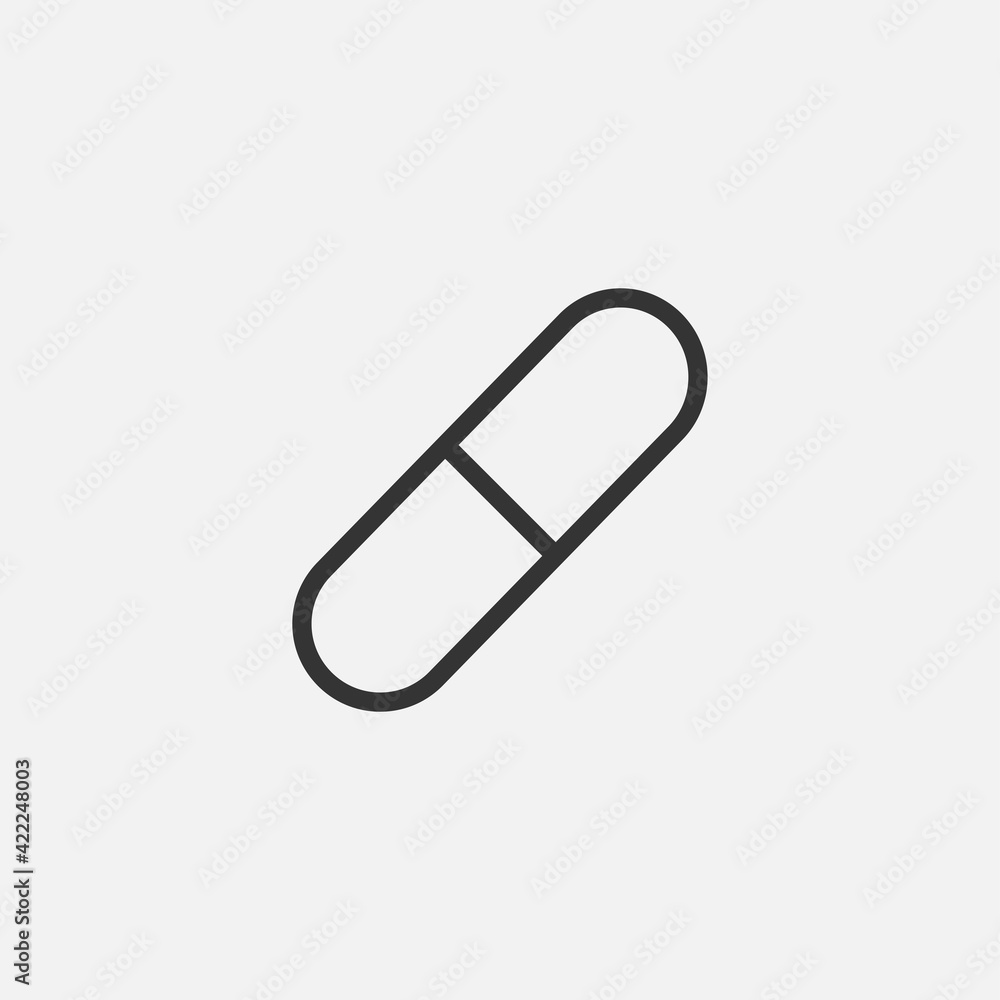 Pill icon isolated on background. Capsule symbol modern, simple, vector, icon for website design, mobile app, ui. Vector Illustration Pill icon isolated on background. Capsule symbol modern, simple, vector, icon for website design, mobile app, ui. Vector Illustration