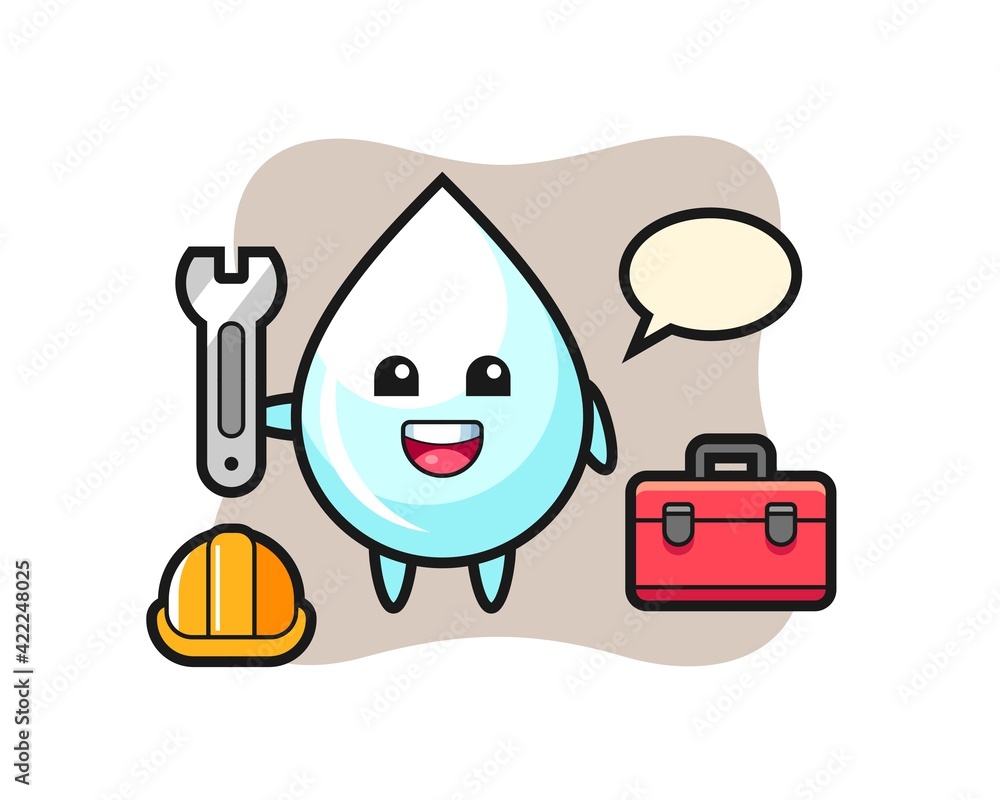 Mascot cartoon of milk drop as a mechanic Mascot cartoon of milk drop as a mechanic