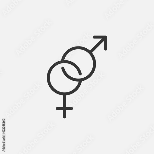 Male and Female icon isolated on background. Gender sign symbol modern simple vector icon for website design, mobile app, ui. Vector Illustration