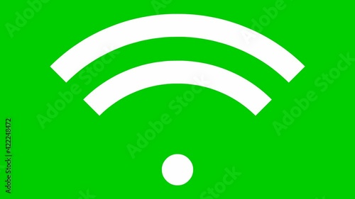 Wallpaper Mural Animated white icon of Wi-Fi. Looped video. Vector illustration isolated on green background. Torontodigital.ca