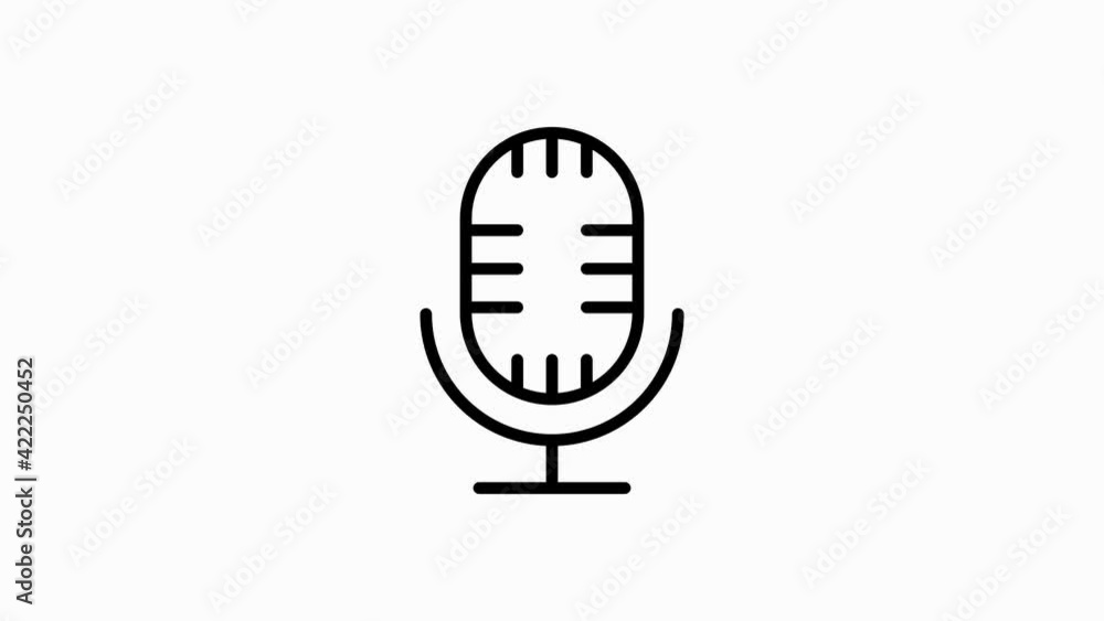 MUSIC icon with line design isolated on white background. Motion graphic. MUSIC icon with line design isolated on white background. Motion graphic.