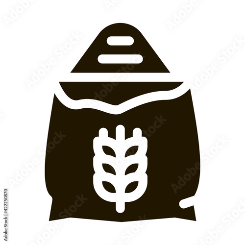 Bag Of Natural Wheat Flour Icon Vector