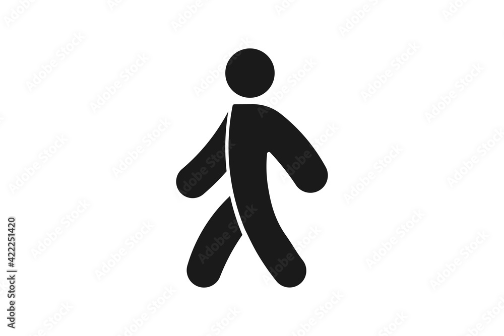 Walking man. Simple icon. Flat style element for graphic design. Vector EPS10 illustration. Walking man. Simple icon. Flat style element for graphic design. Vector EPS10 illustration.