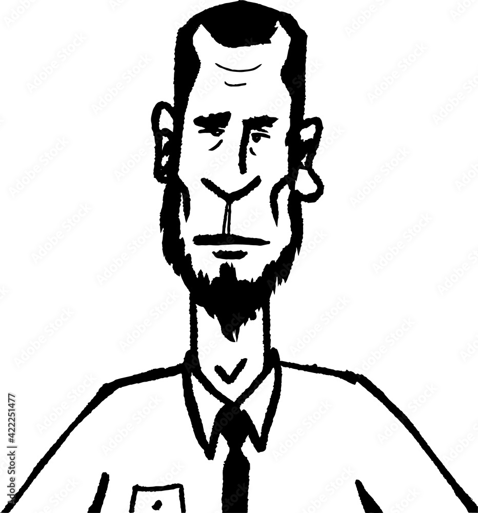 vector illustration of bearded man in shirt. portrait vector illustration of bearded man in shirt. portrait