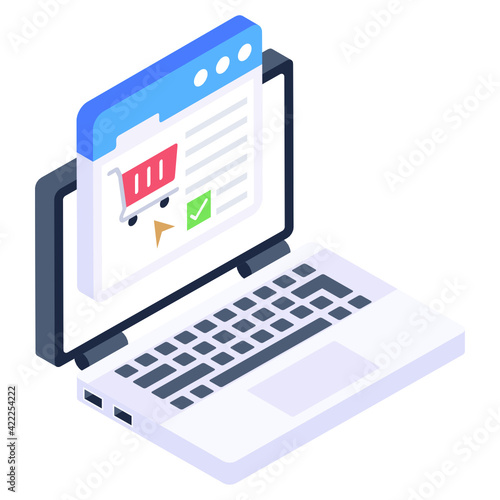
Icon of submit order in modern isometric design 

