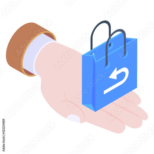 
A returns support icon in isometric vector 

