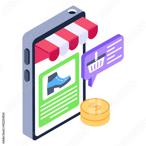 
An order notification icon in isometric design 

