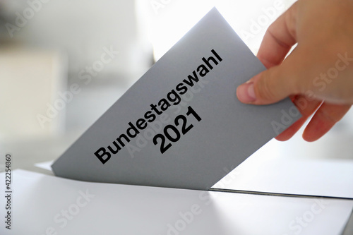 Stimmzettel zur Bundestagswahl 2021 in Deutschland