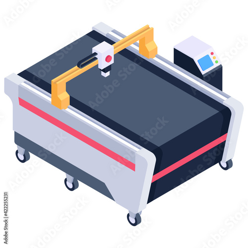 
Isometric icon of oscillating knife cutting machine 

