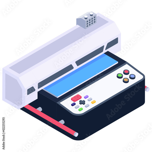 
Isometric editable vector design of uv printing machine 

