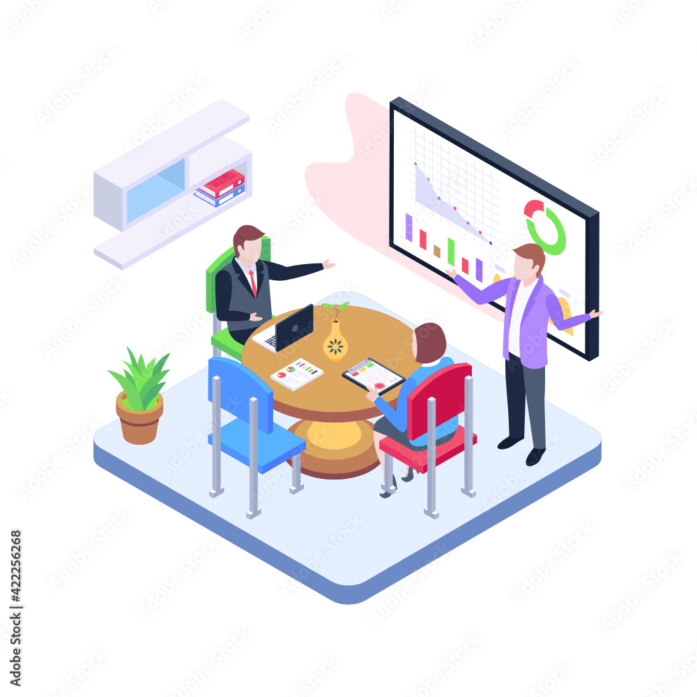 Business meeting isometric illustration design
Business meeting isometric illustration design
