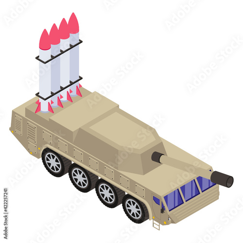 
Missile launcher in isometric style icon 

