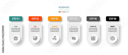 Infographic business template with step or option design.