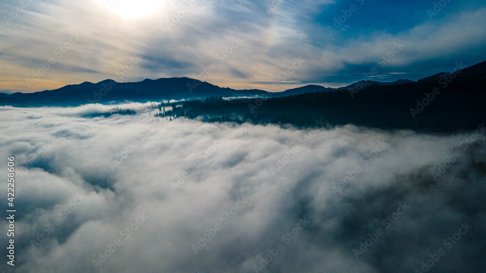 mountains tops high above clouds fog mountains tops high above clouds fog