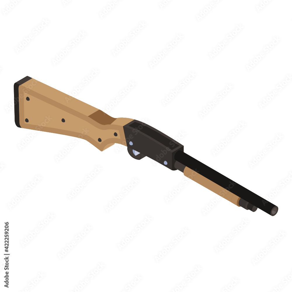 
Machine gun in isometric trendy design 

