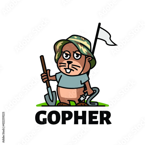 logo mascot of Gopher in cartoon design
