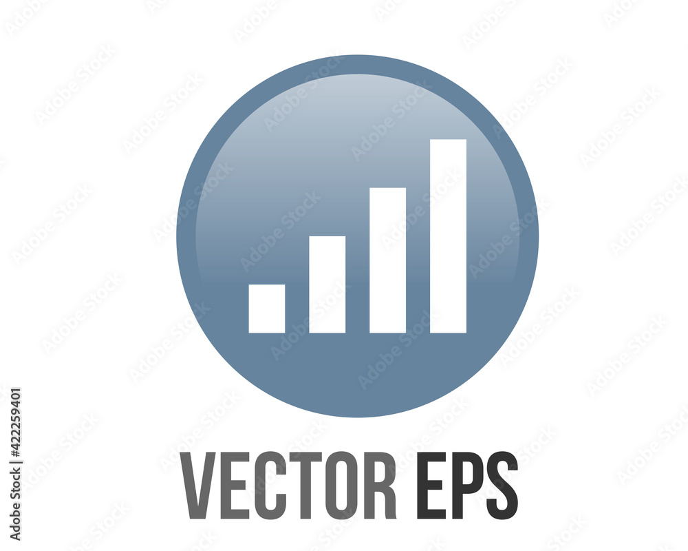 Vector gradient blue antenna signals bars round corner square icon button Vector gradient blue antenna signals bars round corner square icon button