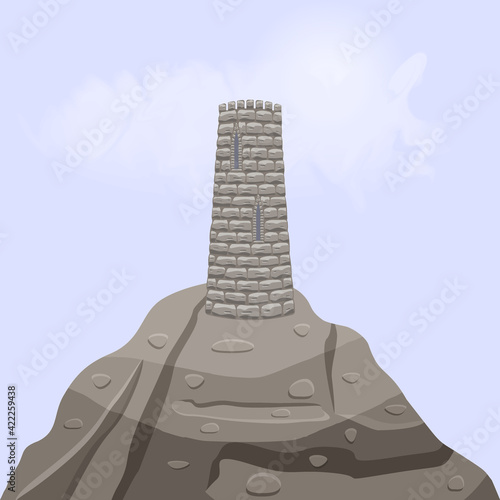 stone tower at the top of the cliff