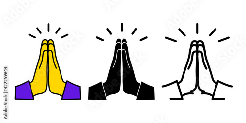 Human Hands Folded in prayer. Clasped hands. Mudra Namaste. Hands folded in a welcome gesture. Concept of trust and love to christianity. Appeal to heaven, request for donate