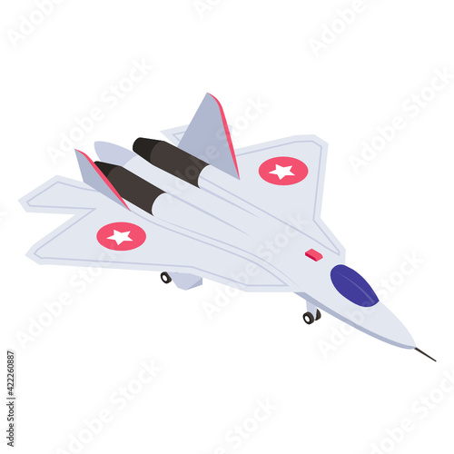 
An army jet icon isometric design

