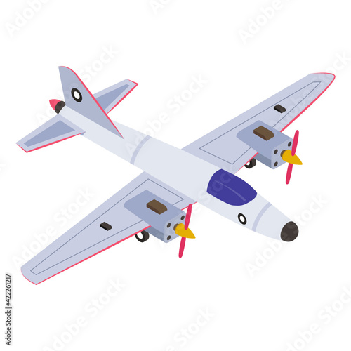 
An army jet icon isometric design

