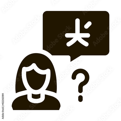 Woman Foreigner Silhouette Icon Vector