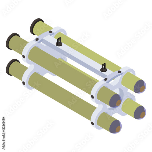 
A guided missile launcher, atgm isometric icon design 

