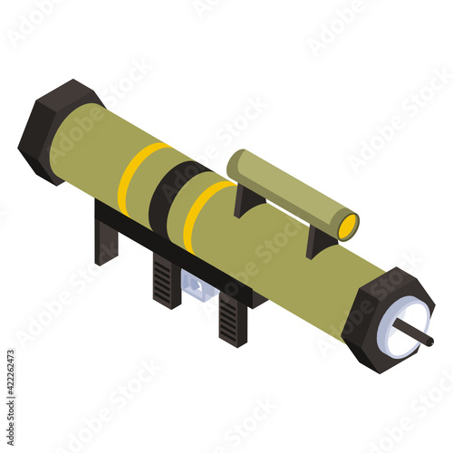 
A guided missile launcher, atgm isometric icon design 

