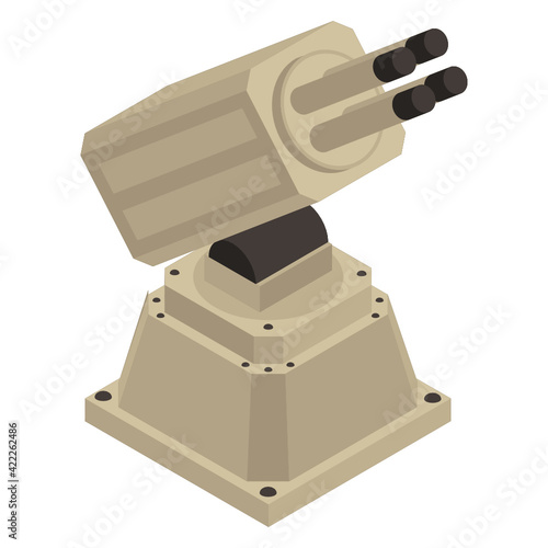 
A guided missile launcher, atgm isometric icon design 

