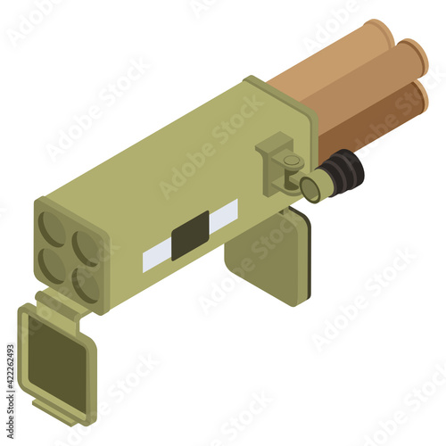 
A guided missile launcher, atgm isometric icon design 

