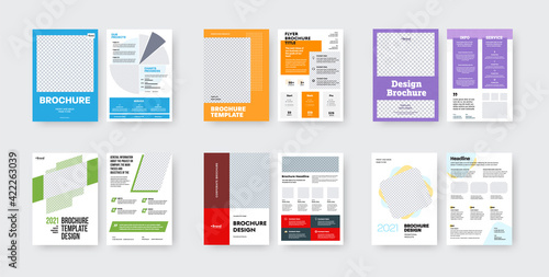 Set of vector brochure template on white background