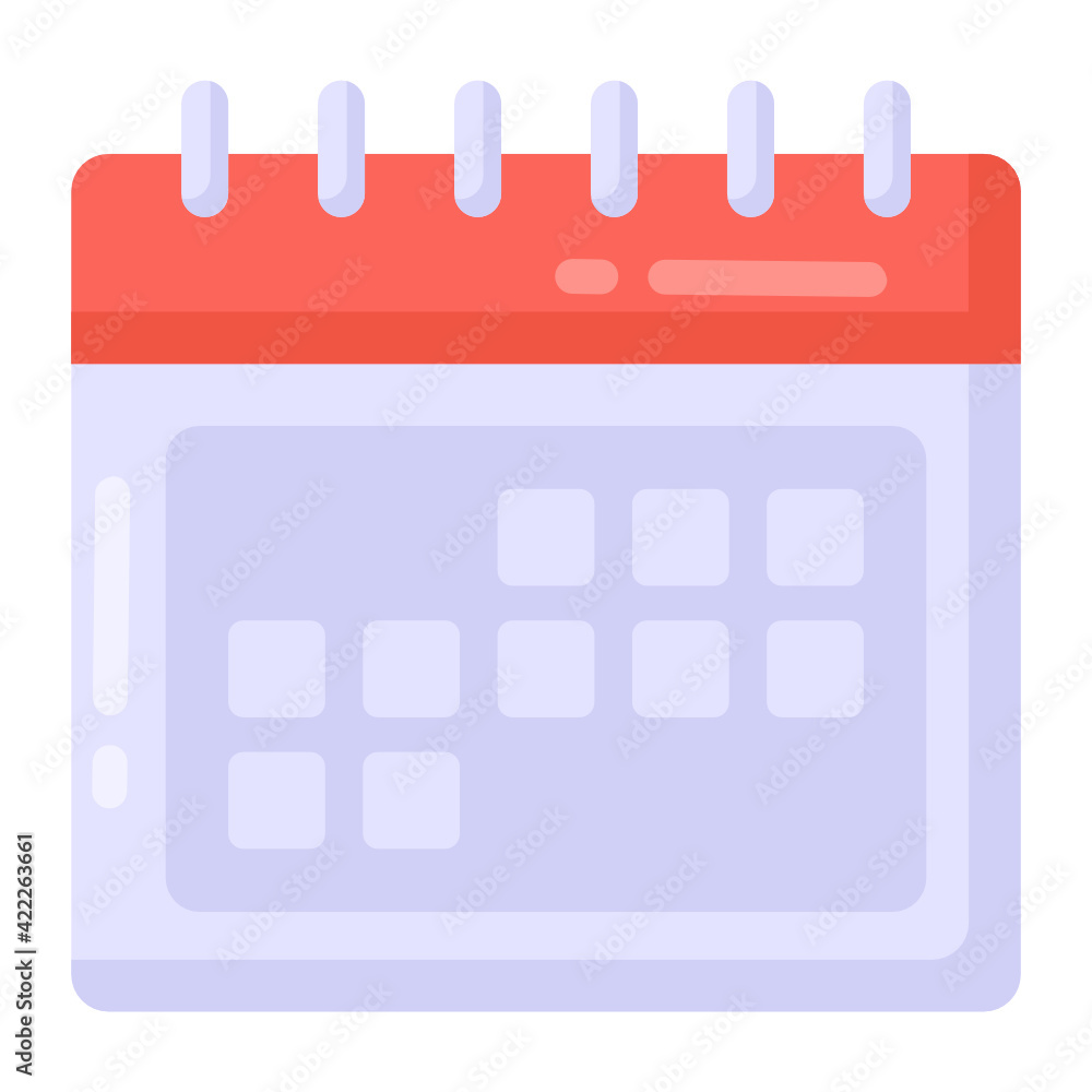Flat trendy icon of calender, editable vector
Flat trendy icon of calender, editable vector