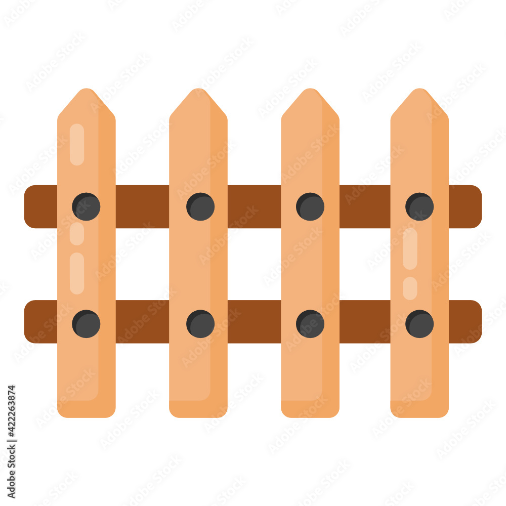 Wooden fence in modern flat style
Wooden fence in modern flat style