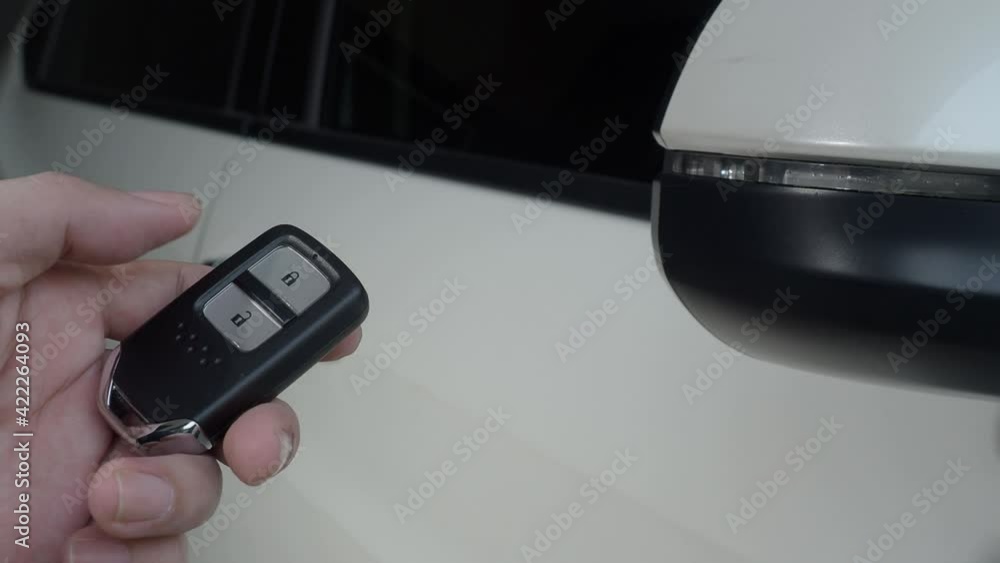 Car key remote control. Locking and unlocking the car by the car key
