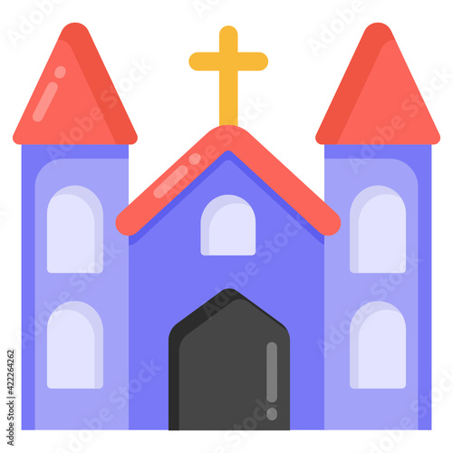 
Flat editable trendy icon of church, place of worship 

