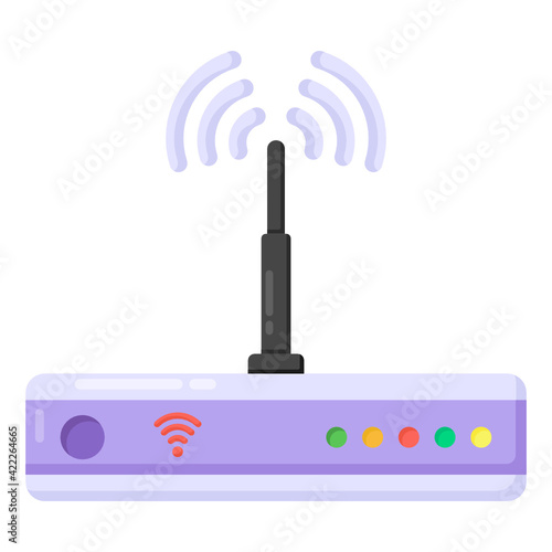 
Internet service, wireless wifi router in flat vector 

