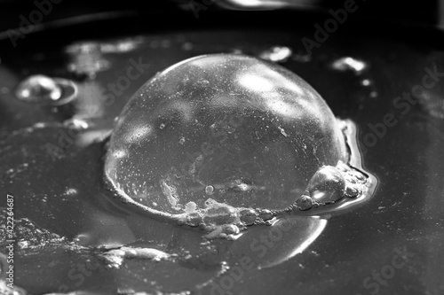 Принти на полотні Grayscale shot of emulsions in a cooking process