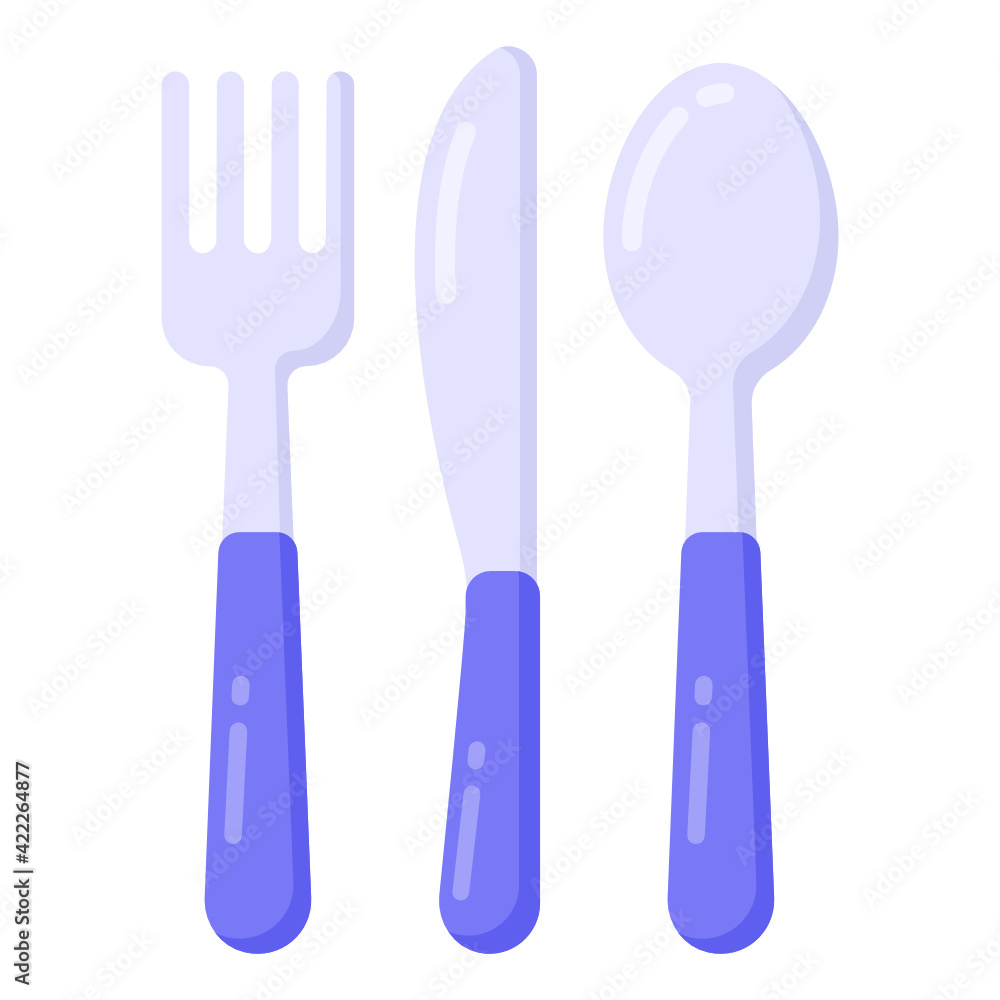 Icon of cutlery in flat design
Icon of cutlery in flat design
