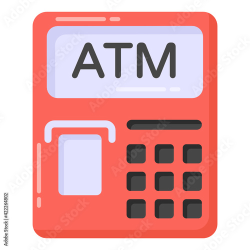
An automated teller machine flat icon 

