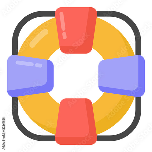 
Flat style of icon lifeguard belt lifebuoy vector 


