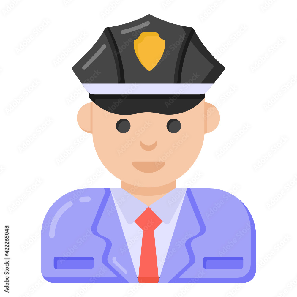 
Flat design of security man icon.

