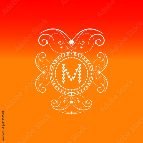 Mletter initial luxury heart heaven font ornament monogram logo photo