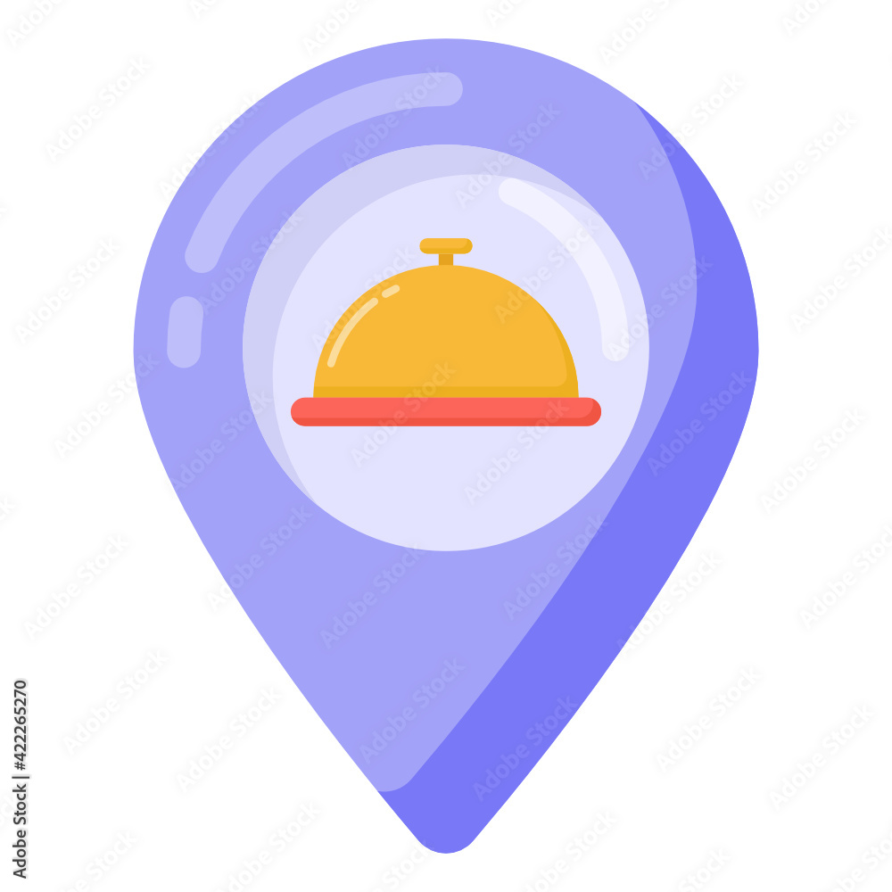 Fototapeta premium A restaurant location icon in flat design
