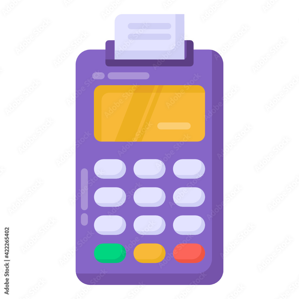 Cash till with invoice, pos machine flat vector design
Cash till with invoice, pos machine flat vector design