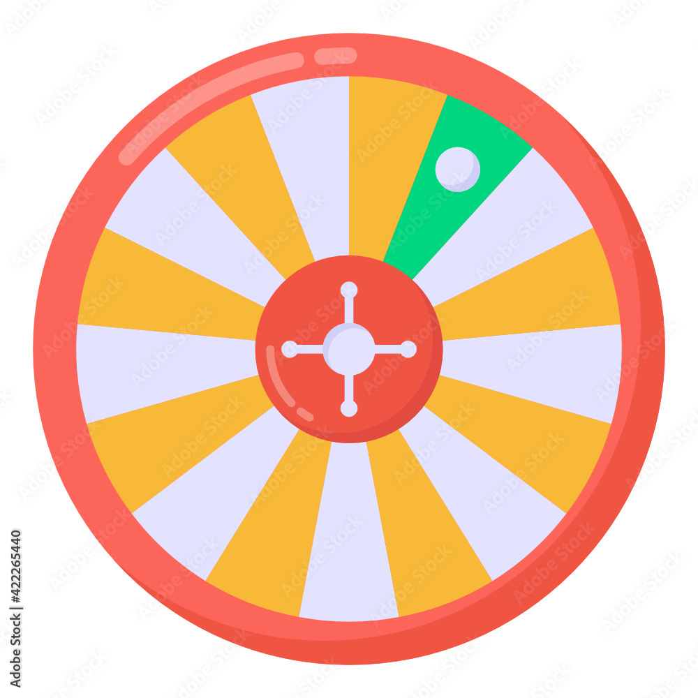 
A spin wheel icon in flat design

