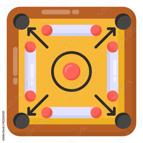 
Icon of carrom in flat design 

