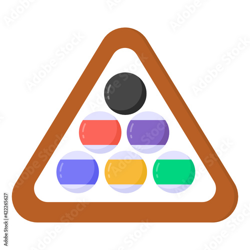 
Cue icon in flat design snooker vector in modern flat style 

