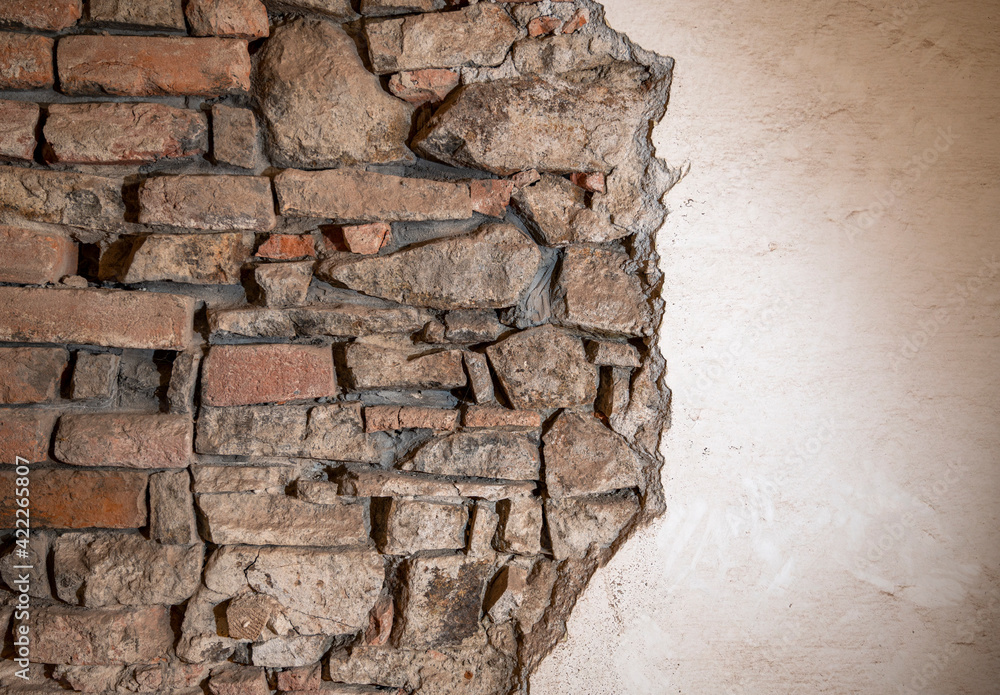 Ancient stone brick wall